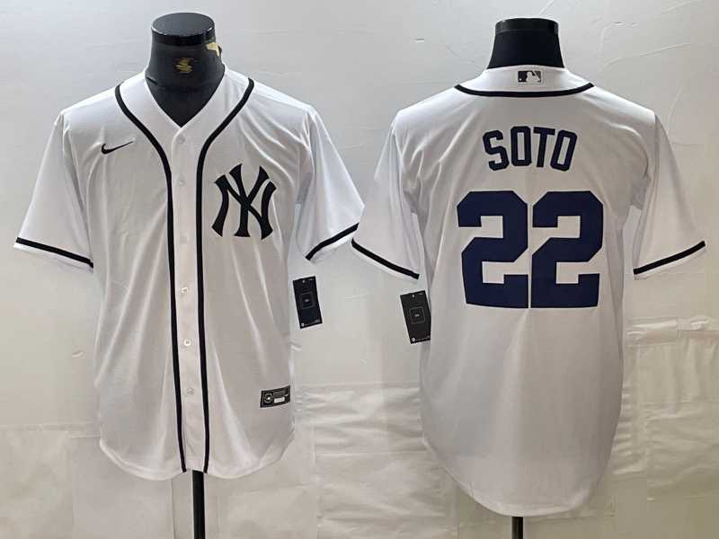 Mens New York Yankees #22 Juan Soto White Fashion Cool Base Jersey